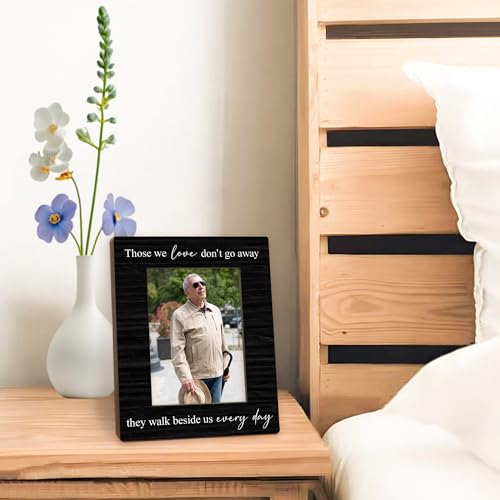 Memorial Gifts Picture Frame 5x7, Memorial Photo Frame, Sympathy Bereavement Gifts for Loss of Loved One, Those We Love Don't Go Away Wooden Picture Photo Frames for Desk Home Room Decor