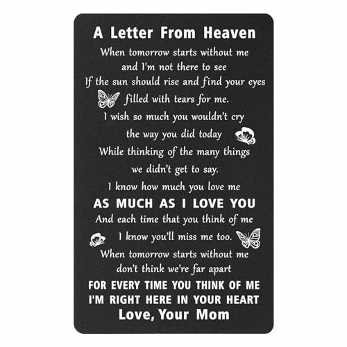 ENGZHI Sympathy Cards for Loss of Mother - A Letter from Mom In Heaven - style: Memorial Mom
