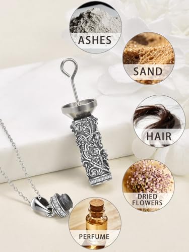 TOUPOP Tree of Life Cremation Jewelry Urn Necklace for Ashes for Women Men 925 Sterling Silver Cylinder Urn Pendant Necklaces for Human Ashes of Loved Ones Keepsake Memorial Gifts - style: 4-Dragonfly