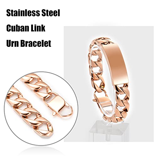 constantlife Cremation Bracelet for Ashes Men Memorial Jewelry Stainless Steel Hand Chain Personalized Customization Keepsake - 7.1 in/ 7.9 in/8.7 in/9.5 in - color: B-Customize