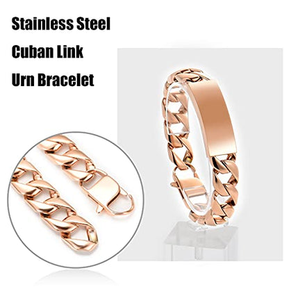 constantlife Cremation Bracelet for Ashes Men Memorial Jewelry Stainless Steel Hand Chain Personalized Customization Keepsake - 7.1 in/ 7.9 in/8.7 in/9.5 in - color: B-Customize