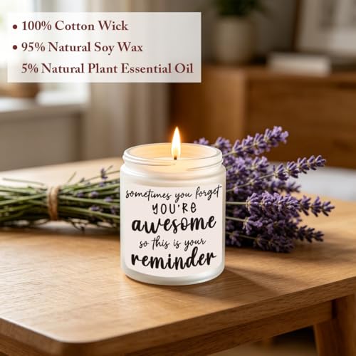 Appreciation Thank You Gifts for Women Self Care Relaxation Spa Gifts | Christmas Birthday Gifts for Women Sister Friend Her Wife Girlfriend Novelty Lavender Scented Soy Candle Gift - color: Reminder