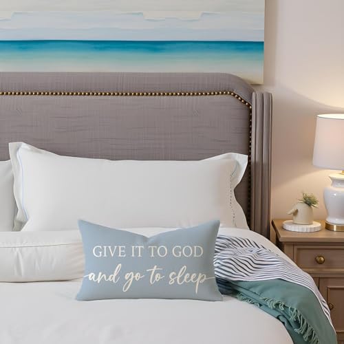 Dusty Blue Decorative Pillow Covers 12x20 Set of 2, Christian Gifts - color: Dusty Blue