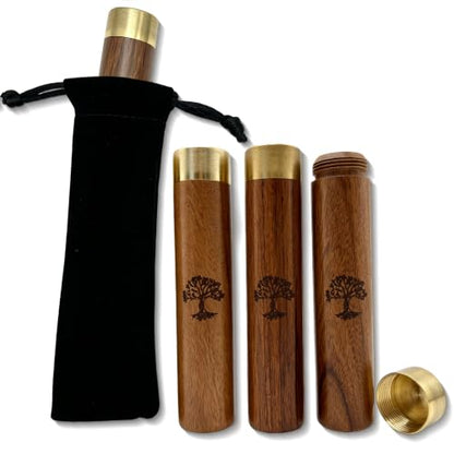 Small Wood Keepsake Urns, Scattering Tubes for Human & Pet Ashes, Set of 4