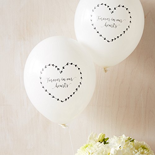 ANGEL & DOVE 25 Rainbow Funeral Balloons 'Forever In Our Hearts' Biodegradable - for Memorial, Celebration of Life