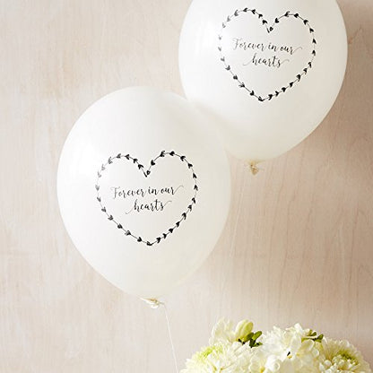 ANGEL & DOVE 25 Rainbow Funeral Balloons 'Forever In Our Hearts' Biodegradable - for Memorial, Celebration of Life