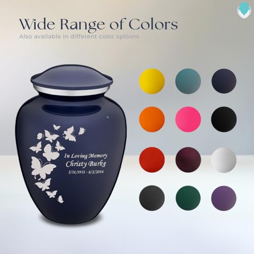 Geturns - Adult Custom Butterfly Cremation Urns for Human Ashes I Cobalt Blue Large Funeral Urn for Female and Male I 200 lbs - color: Cobalt Blue