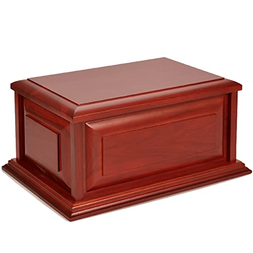 MAKEY'S Extra Large Urns for Human Ashes Adult Male,Cremation Urn,Handmade Wood Urn Funeral urns for Loved Ones（400 Cu/in） - size: cherry-XL