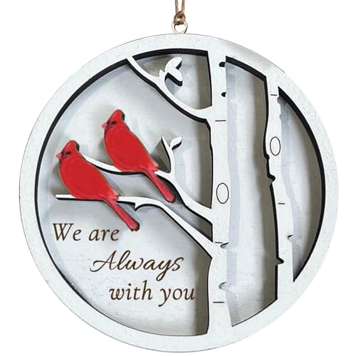 Cardinals Memorial Gifts, Red Cardinal Wooden Ornaments, Sympathy Gifts for Loss of Loved One, Grief Gifts, Bereavement Gift Ideas, Remembrance Gift for Loss of Mom, Cardinal Christmas Decor - style: 2 Cardinal Birds