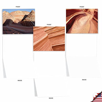 The Best Card Company - Box of 10 All Occasion Cards Blank (4 x 5.12 Inch) - Scenic Landscape Cards Assorted - Carved in Stone M1730BN - style: Carved in Stone