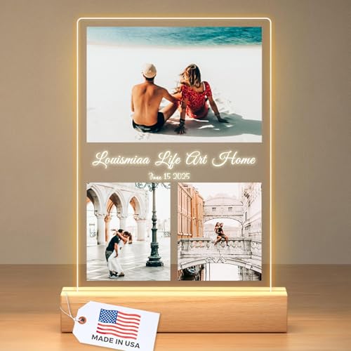 LOUISMIAA Custom Picture Frames Night Light,Personalized Photo Frame,Customized Picture Frame,Personalized Anniversary Birthday Valentine's Day Gifts for Women Men Same Day Shipping - color: Style 7