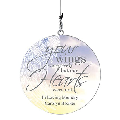 Let's Make Memories Personalized Wind Chime - Memorial - in Memory - Sympathy - Condolences - Remembrance - 30”H - Memorial Wings Design