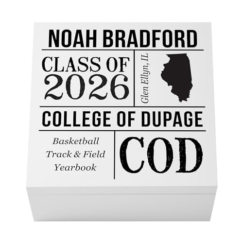 Let's Make Memories Personalized Keepsake Box - For Graduation Class of 2026 or Any Year - Graduate Memento Box - Customize For Any Grad and School - 6" Hx12 Sq - All About The Graduate - Black - color: Black - All About The Graduate