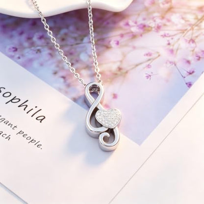 Music Note Urn Ashes Pendant Rhinestones Memorial Keepsake Jewelry Ash Keepsake Holder Memorial Jewelry for Women - color: Customize