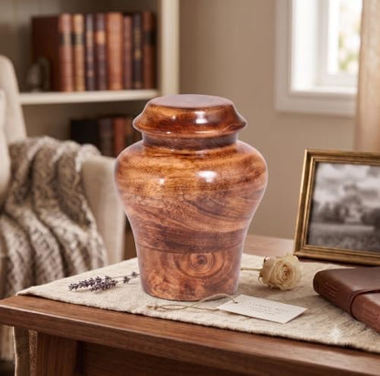 Handcrafted Wooden Cremation Keepsake Urn 20 lbs Beutiful and Decorative urn for Adult Human Ashes Fractal Resin Inlay. - size: Keepsake (20 lbs