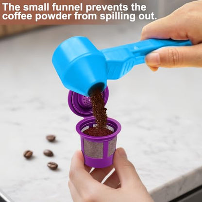 Palksky Coffee Scoop & Funnel for Reusable K Cup Refillable Coffee Pods,2 Tablespoon Coffee Measuring coffee Scooper,1PCS (Sky Blue) - color: Sky Blue