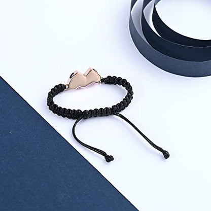 constantlife Double Heart Cremation Bracelet for Ashes for Women Stainless Steel Pendant Urn Memorial Jewelry Loved Ones Human Pet Funeral Keepsake Gift - color: Rose Golden