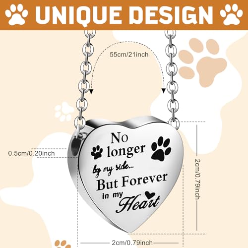 Yinkin 2 Pcs Pet Cremation Jewelry for Ashes Urn Necklace,Retro | Pet Dog Necklace with Paw Print Heart Stainless Steel Pendant Black and Silver Urn Locket with Funnel Kit for Dog Cat Ashes - style: Retro