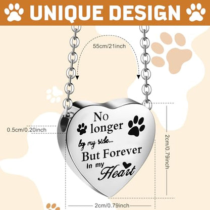 Yinkin 2 Pcs Pet Cremation Jewelry for Ashes Urn Necklace,Retro | Pet Dog Necklace with Paw Print Heart Stainless Steel Pendant Black and Silver Urn Locket with Funnel Kit for Dog Cat Ashes - style: Retro