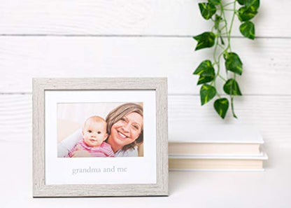Kate & Milo Rustic Grandma And Me Frame, Wall And Tabletop Frame, Nursery Wall Décor, 4x6 Photo Insert, Distressed Gray - style: Grandma and Me