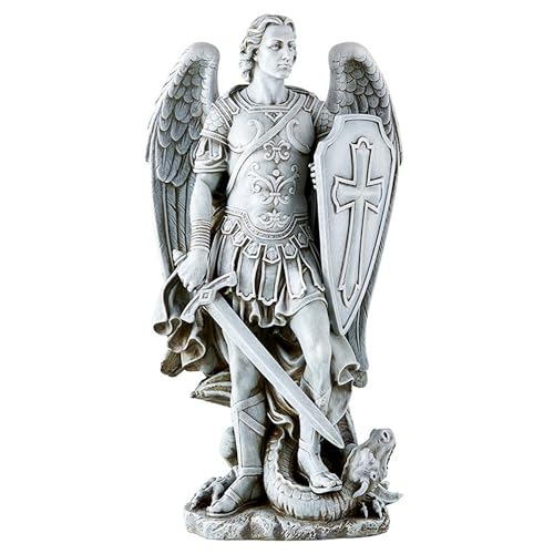 Avalon Gallery Garden Statue - Archangel Saint Michael The Warrior Indoor/Outdoor Catholic Sculpture, 12.25" Tall, Small - size: 12.25" Tall, Small