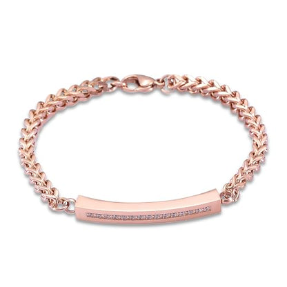Cremation Urn Cuff Bracelet for Ashes Stainless Steel Crystal Cube Cremation Bangle Keepsake Ashes Jewelry - color: RoseGold