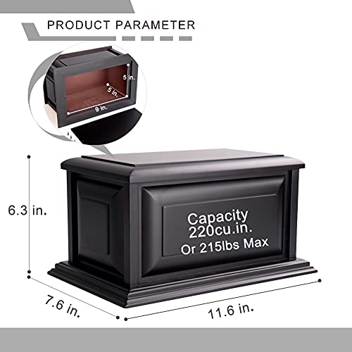 MAKEY'S Wood Urn, Professional Wooden Urns for Human Ashes Adult,Cremation Urns - size: black