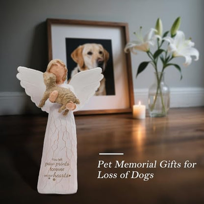 BEARAE Dog Memorial Gifts for Loss of Dog, Pet Loss Sympathy Gift, Pet Remembrance Bereavement Figurine Gifts - Brown Puppy