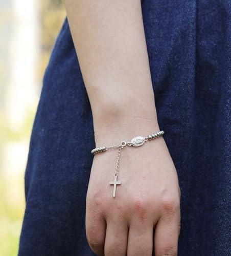 Bracelets for Women, Animal Evil Eye Bracelets, Birthday Graduation Christmas Gifts for Friends Sisters Mom Daughter - style: Virgin Mary