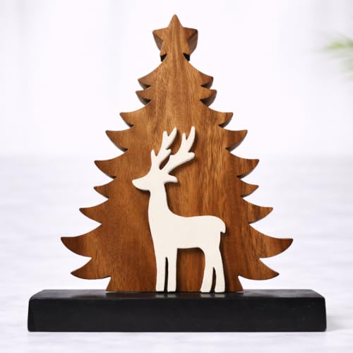 Living Room Decor: Handcrafted Christmas Tree Centerpiece - Christmas Decorations, Bedroom, Indoor Coffee Table, House, Dining Room, Farmhouse & Kitchen Decor, Housewarming Gifts - Solid Wood - color: Xmas Tree