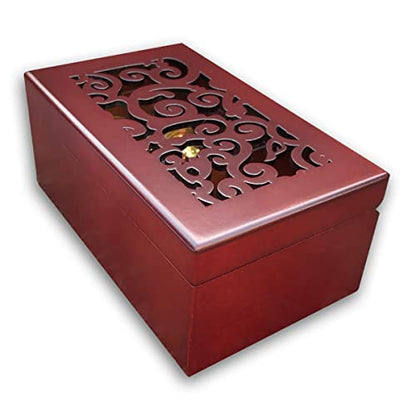 BinkeGG Play [ Let It Go ] Brown Wooden Hollow Out Jewelry Box Clockwork Music Box with Sankyo Musical Movement - color: Hollow Out Jewelry Box, size: Let It Go