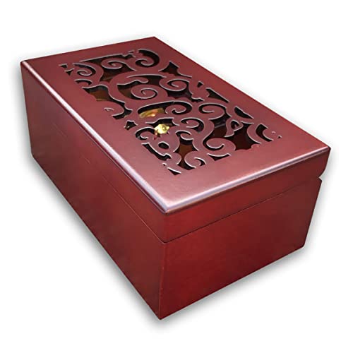 BinkeGG Play [ Music Box Dancer ] Brown Wooden Hollow Out Jewelry Box Clockwork Music Box with Sankyo Musical Movement - color: Hollow Out Jewelry Box, size: Music Box Dancer