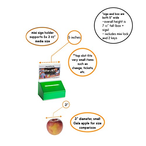 SOURCE ONE Acrylic Heavy Duty Donation/Ballot Box with Lock and Sign Holder - color: Green, size: 1 Pack