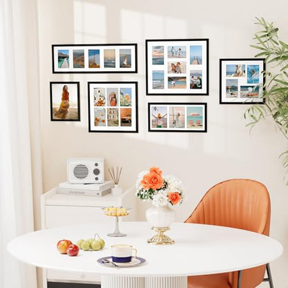 Vittanly 14x14 Collage Picture Frame, Displays 6Pcs 4x6 Pictures, Black - color: Black, size: 14x14