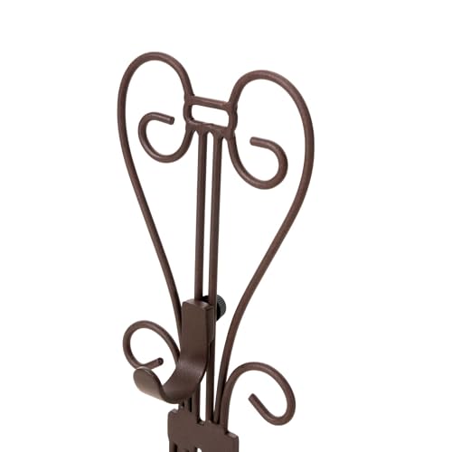 Fireplace Mantel Wreath Hanger, Adjustable Height Christmas Wreath Stand | Elegant Telescoping Artificial Wreath Hook, Padded, Durable Cast Iron
