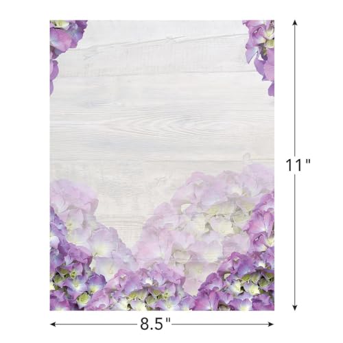 Great Papers! Hydrangea Bouquet Letterhead, for Invitations, Announcements and Personal Messages, Printer Friendly 8.5" x 11", 50 Pack (2023068)