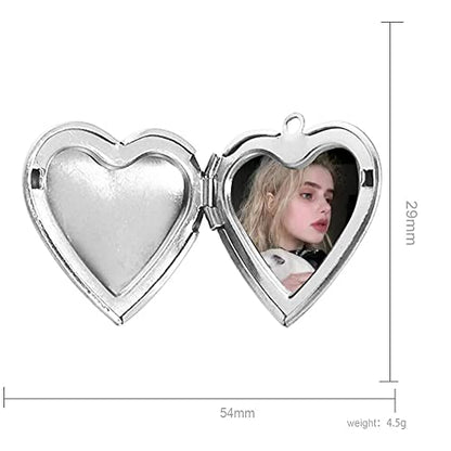 I You Forever“ Love Heart Shaped Locket Necklace That Can Holds Pictures Inside Stainless Steel Locket Necklace - color: Silver