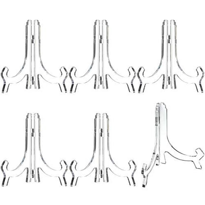 HESTYA 6 Pack 7 Inch Clear Acrylic Easel Stands for Plate Display - color: Clear, size: 7 Inch