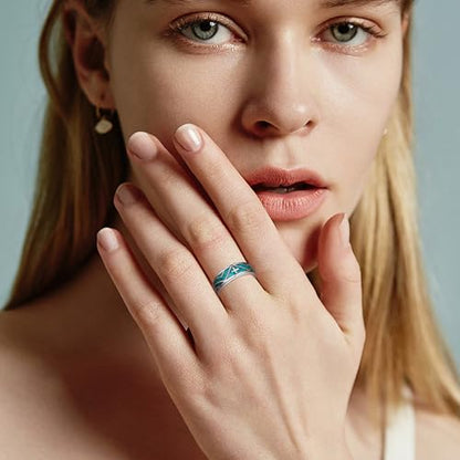 ONEFINITY Turquoise Rings S925 Sterling Silver Turquoise Ring Jewelry Gift For Women Men - size: 7, style: Cross