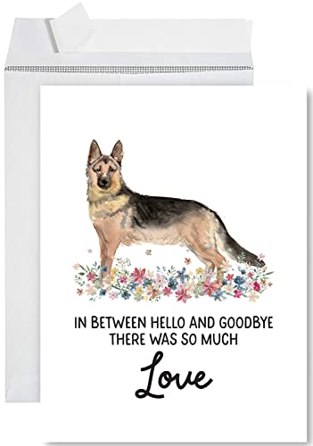 Andaz Press Jumbo Pet Sympathy Card with Envelope, Sorry For Your Loss Card, German Shepherd Loss Of Pets Dog Grief Bereavement Card with Big Blank Space to Send to Friends, Family, 8.5" x 11", 1-Pack - color: German Shepherd