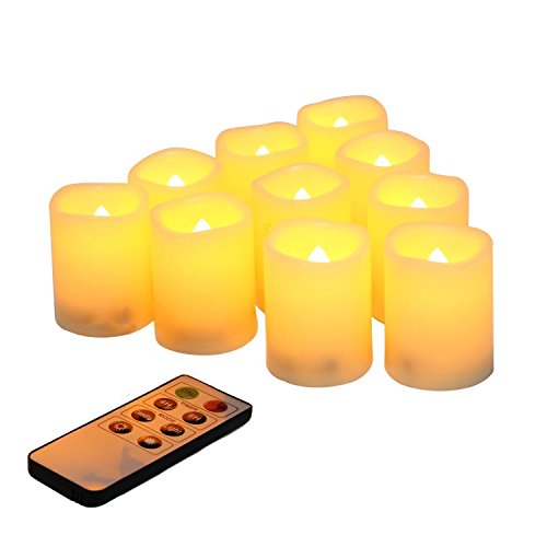 Flameless Votive Candles with Remote Control and Timer Bulk Set of 10 Tealight Candles/Realistic Outdoor Flickering Battery Operated LED Tea Lights (Batteries Included) 200Hours - color: Remote Votive (12 PCS)