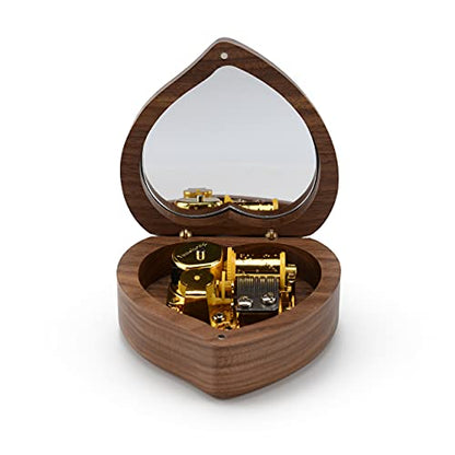 MusicBoxAttic 18 Note Heart Shaped Solid Walnut Musical Keepsake - Many Songs to Choose - A Time for Us (Romeo £ Juliet) - size: 006. A Time For Us (Romeo £ Juliet)