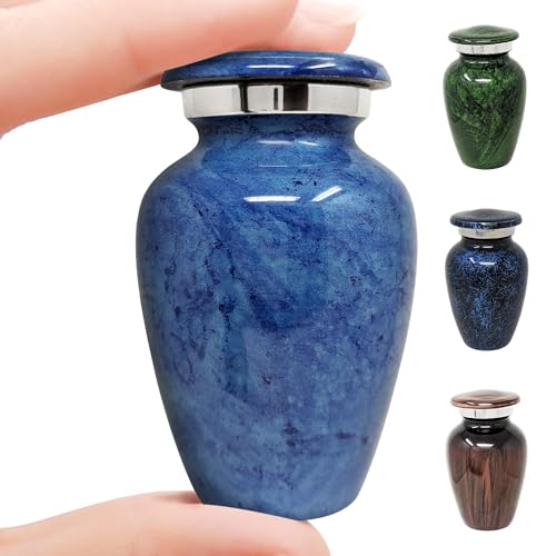 Small Cremation Urn for Human Ashes Keepsake - Miniature Memorial Urns, Personal Cremation Keepsake for Ashes, Mini Ash Holder, Elegant Tribute for Loved Ones, Compact Memorial Container - color: 1 Light Blue