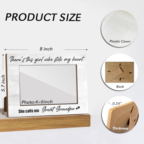 Great Grandpa Gifts Wooden Picture Frames Gift for Fathers Day Picture Frames for Desk Great Grandpa Gift of Fathers Day Modern Picture Frames Great Grandpa Picture Gifts Picture Frame 4x6 - Jk0257 - color: XK16