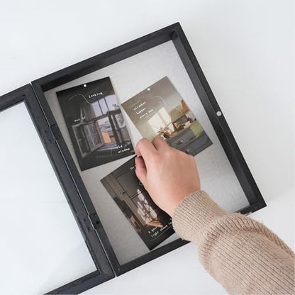 Muzilife 11x14 Shadow Box Pine Wood with Unique Bead Door, 3.18 Deep, Black - color: Black-bead Shape, size: 11"x14"