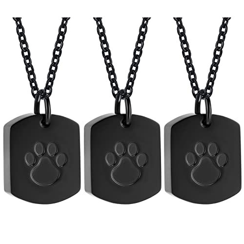 3 Pack Cremation Jewelry Dog Ashes Necklace for Women Men Pet Dog/Cat Urns for Ashes Cremation Jewelry Memorial Locket Gifts for Human