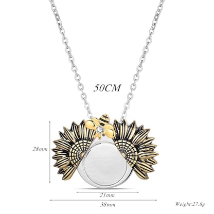 MeiceM Heart Crystal Urn Necklace for Ashes A Piece Of My Heart Lives In Heaven Cremation Jewelry Angel Wings Memorial Keepsake Pendant - color: Gold+Silver