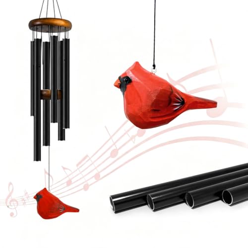 Cardinal Wind Chimes, 26" Deep Tone Memorial Wind Chimes