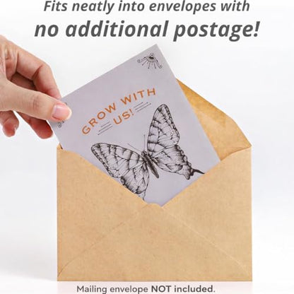 Bentley Seeds Grow with Us Pre Filled Butterfly Mix Seed Packets - 25 Individual Assortment Butterfly Mix Seed Packs for Party Favors Non-GMO Eco-Friendly Summer to Fall Gift - Outdoor Garden Seeds - style: Grow with Us