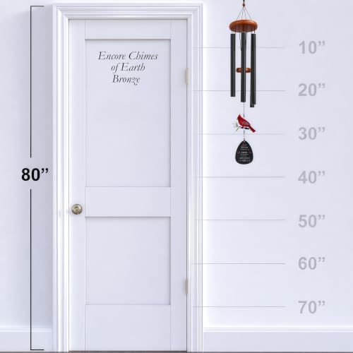 Cardinal Memorial Wind Chimes 36'' for Outside, Sympathy Gift with Mute Option, Cardinal Gifts for Loss of Loved One, Memory of Mom Dad Husband, Remembrance Gift for Mother Garden Porch Patio